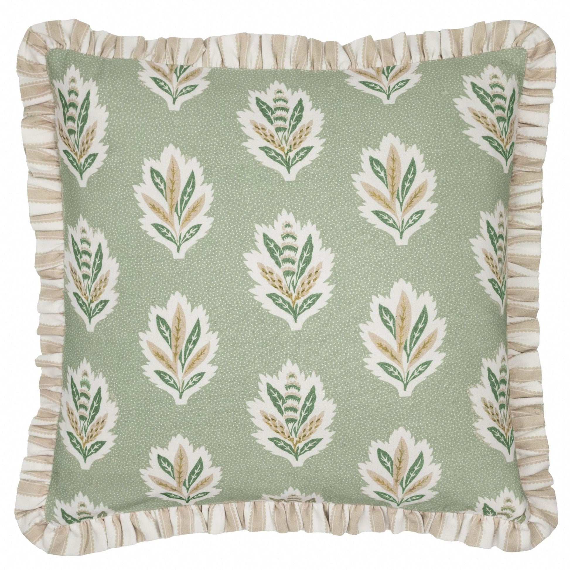 Sanderson (Riva Home) Sanderson Cushion Sanderson Sessile Leaf Printed Square Cushion in Sage