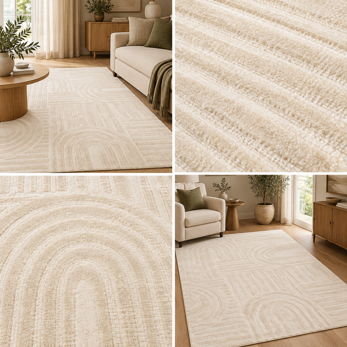 SASER GEOMETRIC RUG – NATURAL & OLIVE GREEN  | Gallery