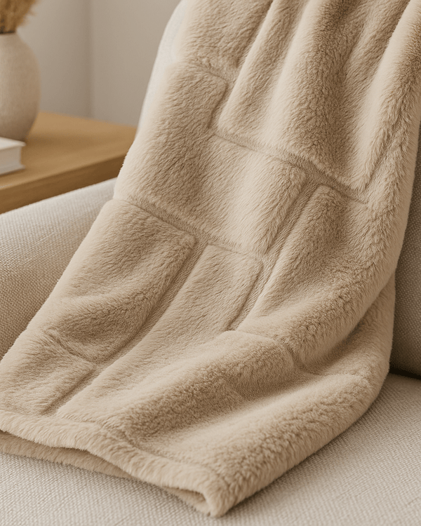 TOVI THROW NATURAL FAUX FUR by Scatter Box