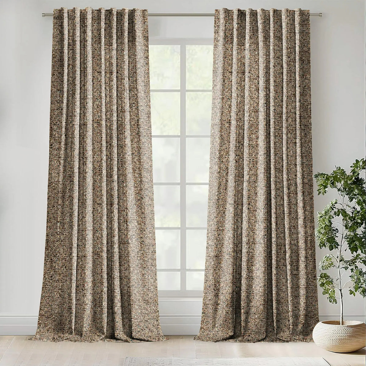 Scatter Box Curtains Mulberry/Green / 90 × 90" (228 × 228cm) CADEN TEXTURED FULLY LINED CURTAINS by Scatter Box