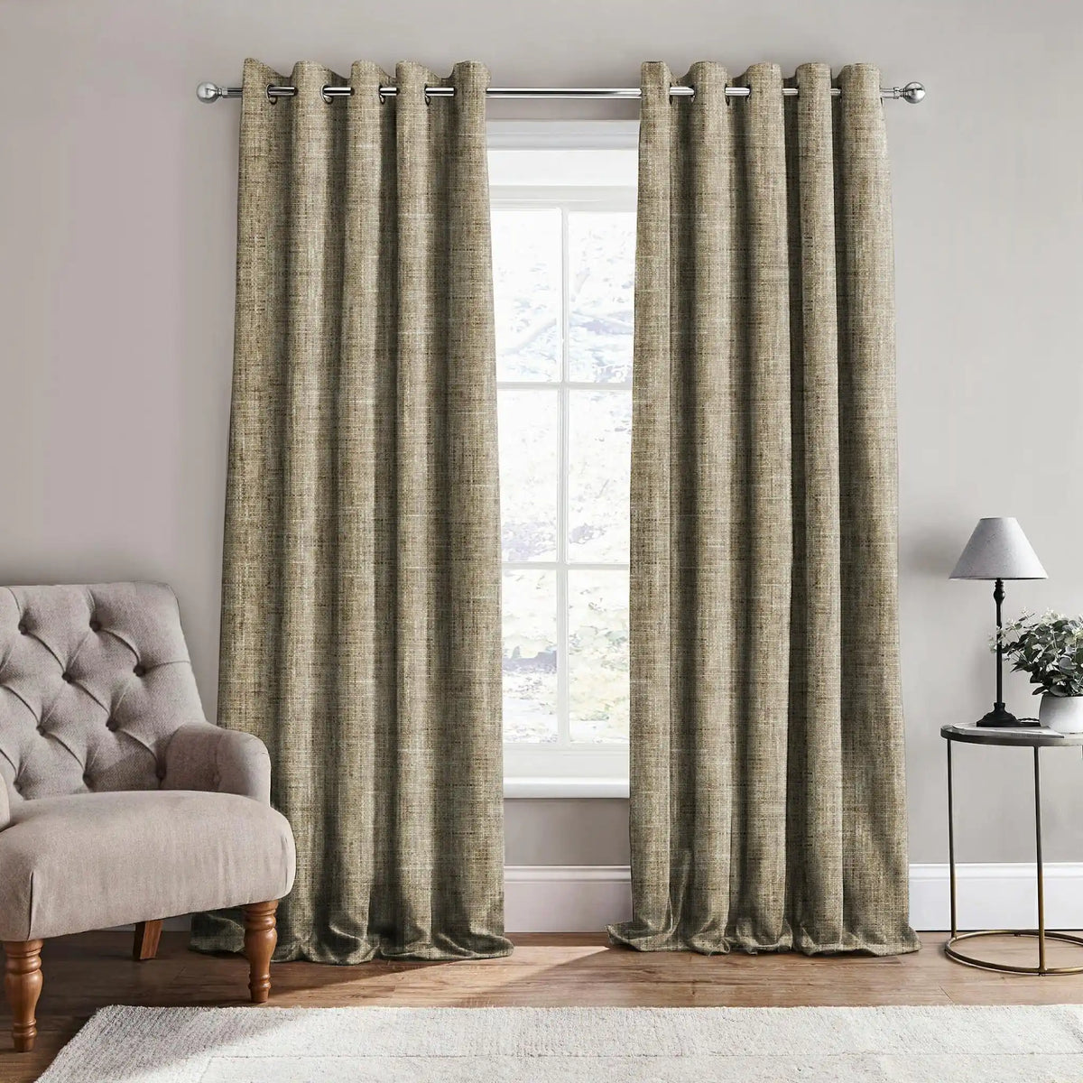 Scatter Box Curtains Natural / 90 × 90" (228 × 228cm) CADEN TEXTURED FULLY LINED CURTAINS by Scatter Box
