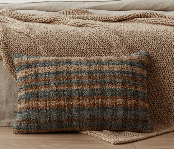 Scatter Box Cushions UILEANN CUSHION – BLUE (40 x 60cm, FEATHER FILLED) by Scatter Box