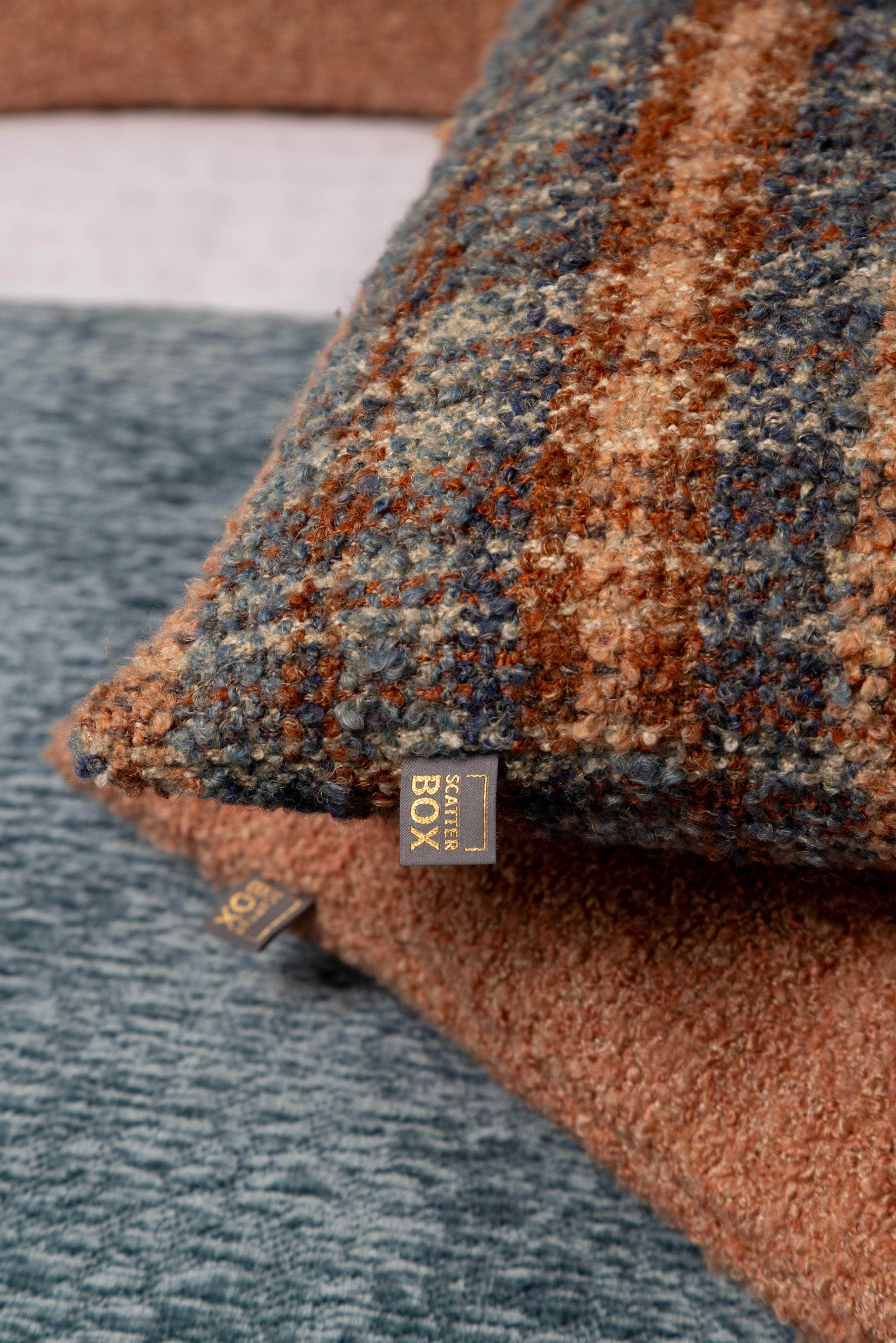 Scatter Box Cushions UILEANN CUSHION – BLUE (FEATHER FILLED) by Scatter Box