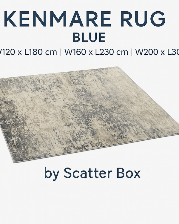 Kenmare Rug – Blue | Power-Loomed Blend by Scatter Box