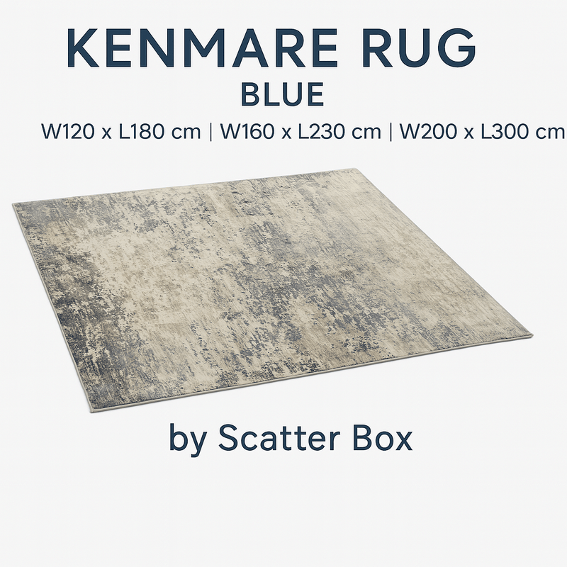 Kenmare Rug – Blue | Power-Loomed Blend by Scatter Box