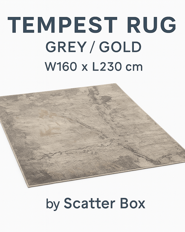Tempest Rug Grey / Gold | Power-Loomed by Scatter Box