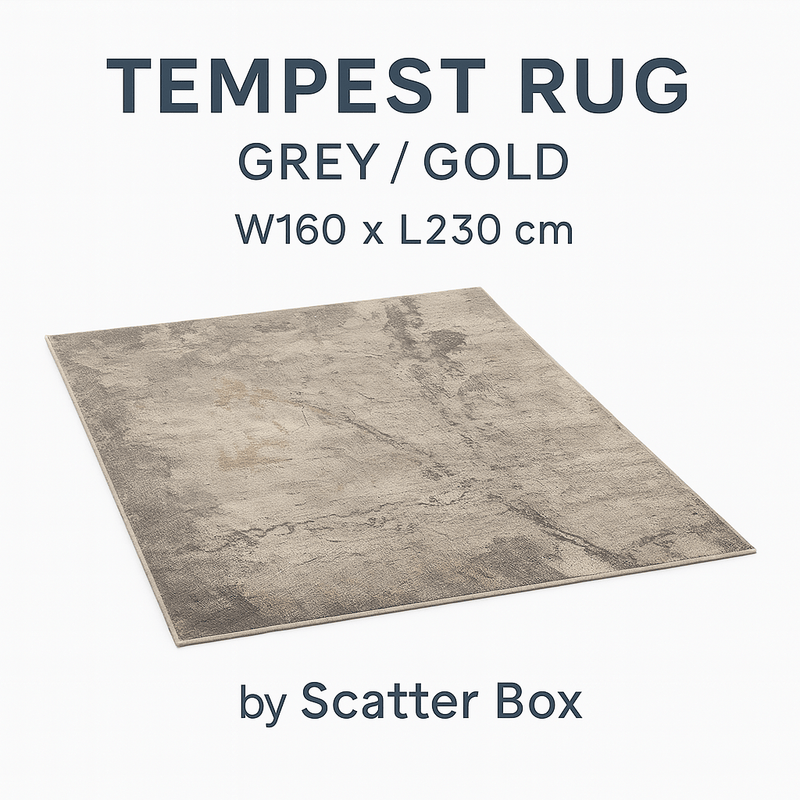 Tempest Rug Grey / Gold | Power-Loomed by Scatter Box