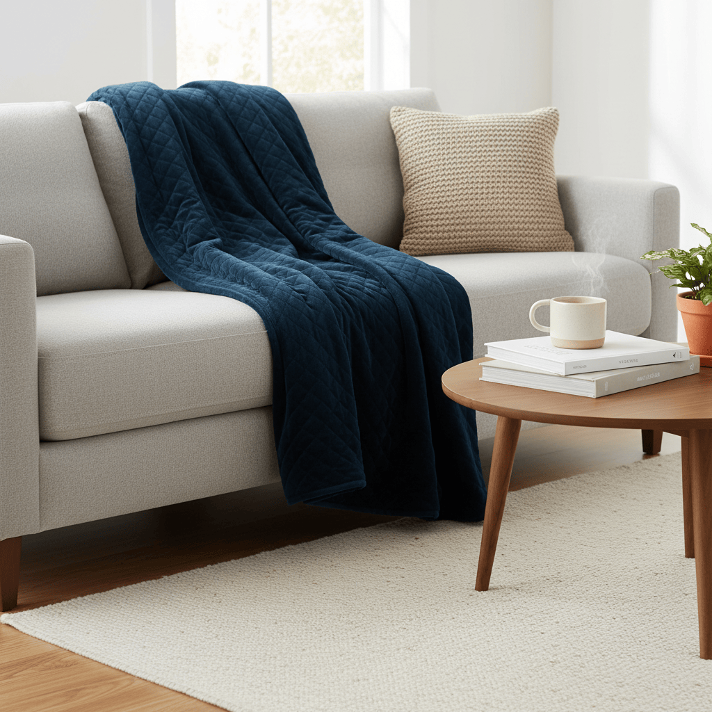 Scatter Box Throw Dark Navy ERIN THROW  by Scatter Box