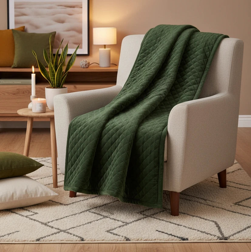Scatter Box Throw Earth Green ERIN THROW  by Scatter Box