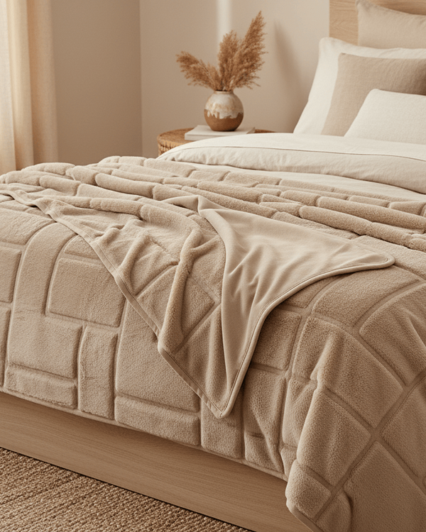 TOVI THROW NATURAL FAUX FUR by Scatter Box