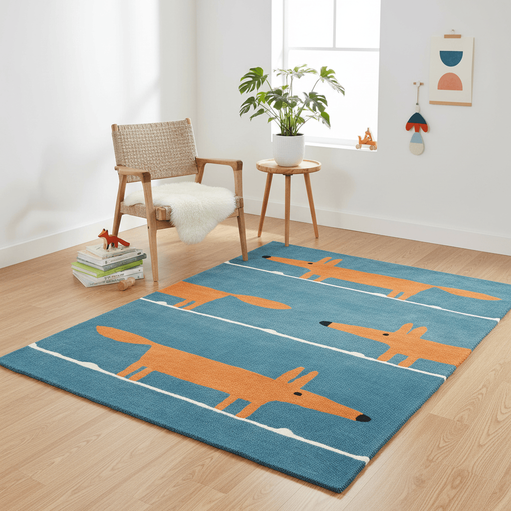 Scion (Brink & Campman) Designer Rugs 90 centimetres by 150 centimetres (2 feet 11 inches by 4 feet 11 inches) / Denim SCION MR FOX AREA RUG  by Brink and Campman