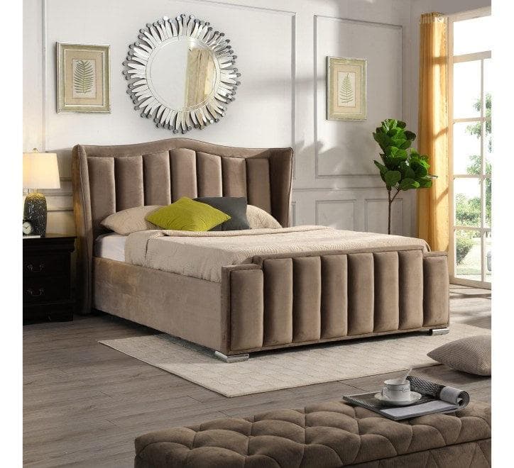 simply HAZEL Bed Complete Clare Mink Gas-lift Ottoman Bed - FREE DELIVERY