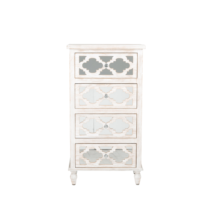 simply HAZEL Cabinet Hampton Beach (Marrakesh design) 4 Drawer Tall Chest Cabinet