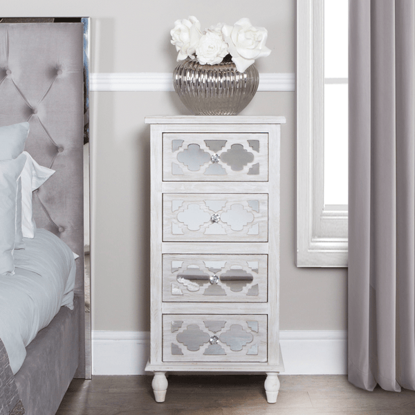 HAMPTON BEACH MARRAKESH DESIGN 4 DRAWER TALL CHEST CABINET (EX DISPLAY)
by Lina Home