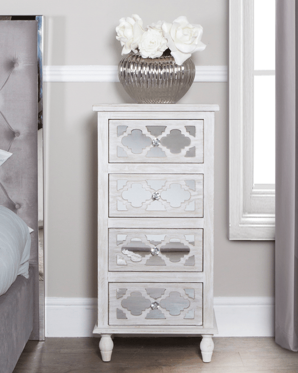 HAMPTON BEACH (MARRAKESH DESIGN) 4 DRAWER TALL CHEST CABINET  by Lina Home