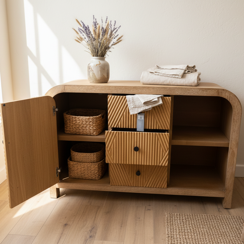 simply HAZEL Cabinet simply Hazel Natural Wood Sideboard – 120cm