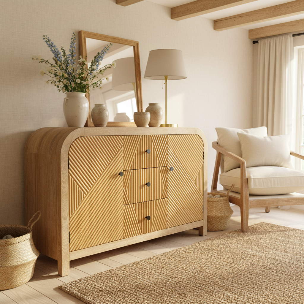 simply HAZEL Cabinet simply Hazel Natural Wood Sideboard – 120cm