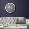 simply HAZEL Decoration 80cm Black and Gold Gear Mirror Wall Clock