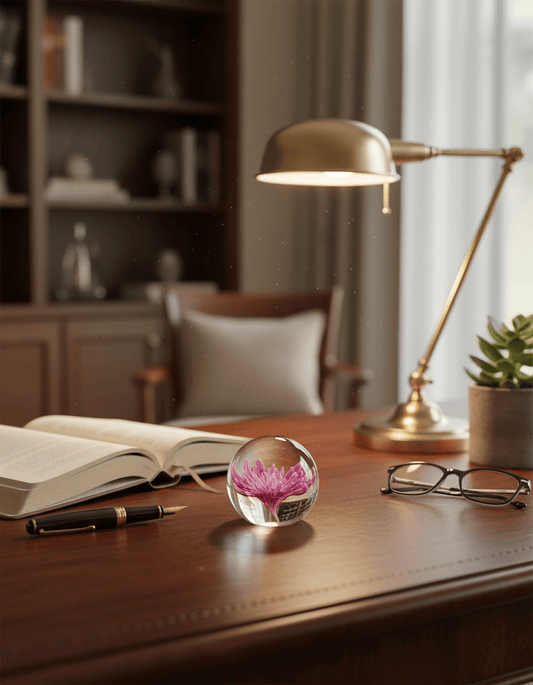 simply HAZEL Decorative FLOWER GLASS BALL PAPERWEIGHT WITH GIFT BOX by simply HAZEL