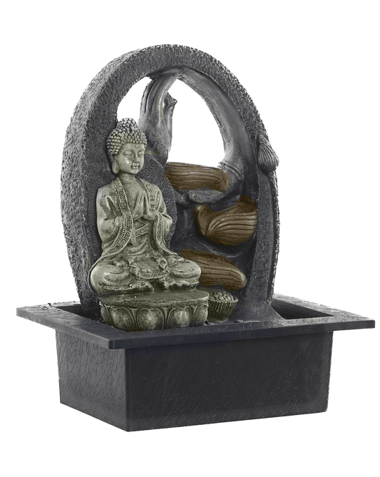 simply HAZEL Decoratrive Item Buddha style 6 ORIENTAL 32cm HOME/GARDEN WATER FEATURE FOUNTAINS with LED (2 styles available)