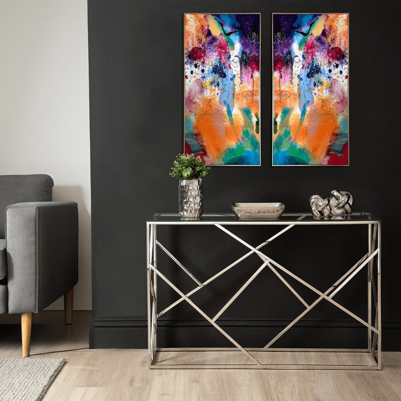 simply HAZEL Framed Print 72x142cm Framed Multicoloured Abstract Canvas