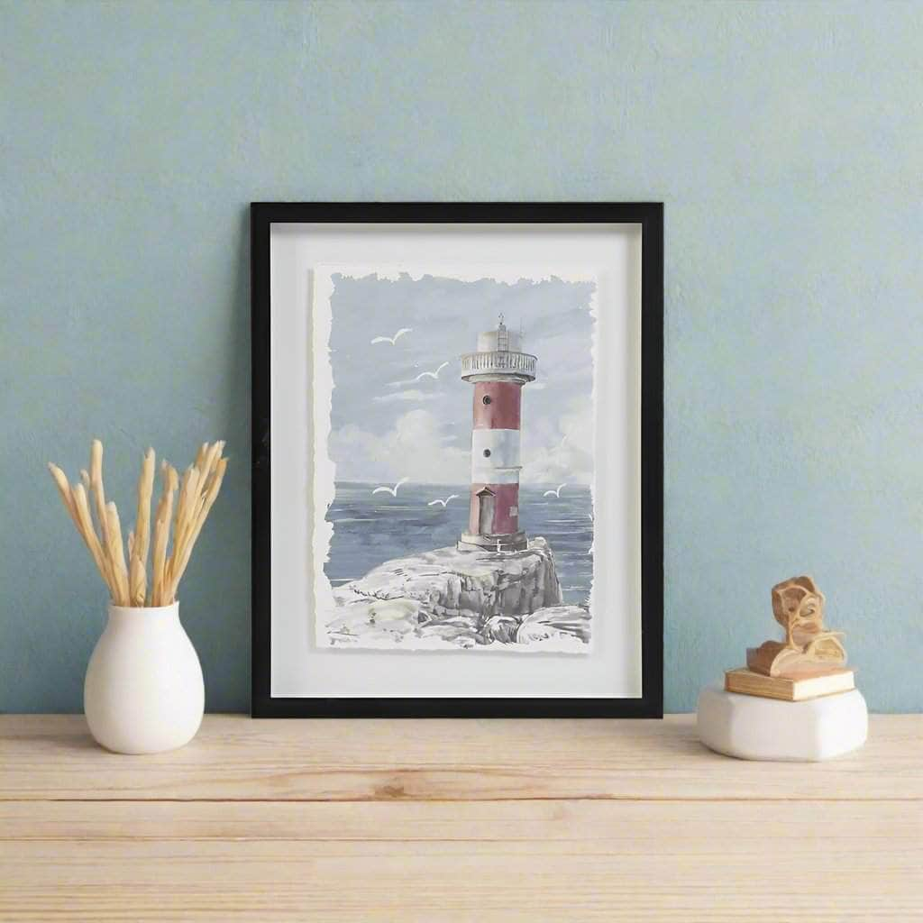 simply HAZEL Framed Print Atlantic Lighthouse framed prints  (2 styles to choose from)