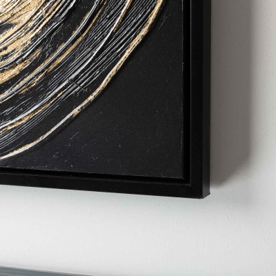 simply HAZEL Framed Print Dark Grey and Gold Framed Abstract Canvas Wall Art