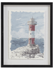 simply HAZEL Framed Print RED Lighthouse Atlantic Lighthouse framed prints  (2 styles to choose from)