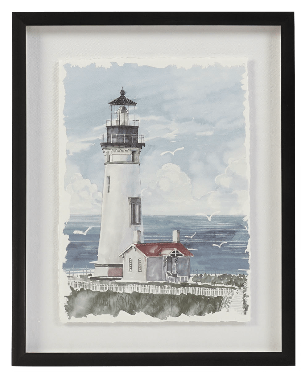 simply HAZEL Framed Print WHITE Lighthouse Atlantic Lighthouse framed prints  (2 styles to choose from)