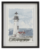 simply HAZEL Framed Print WHITE Lighthouse Atlantic Lighthouse framed prints  (2 styles to choose from)