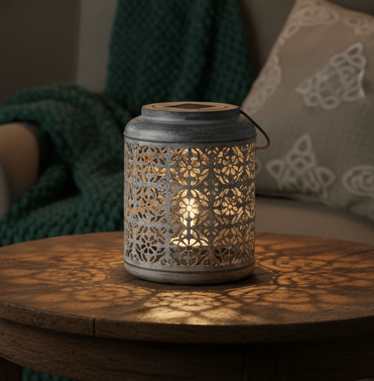 simply HAZEL Garden Accessories LATTICE LANTERN w/SOLAR BULB by simply Hazel