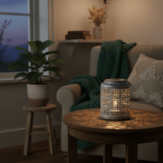 simply HAZEL Garden Accessories LATTICE LANTERN w/SOLAR BULB by simply Hazel