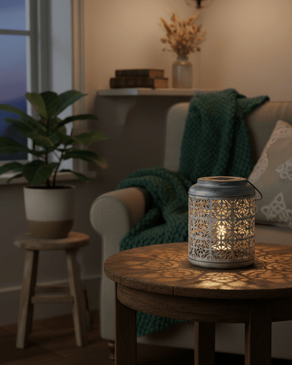 LATTICE LANTERN w/SOLAR BULB by simply Hazel