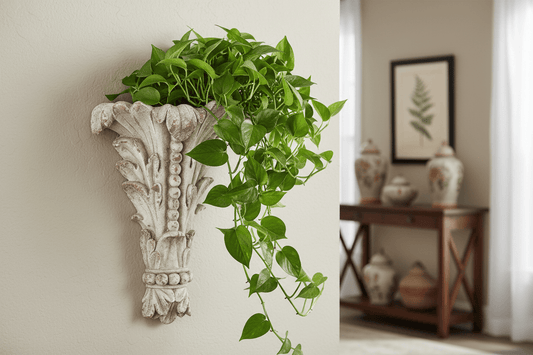 simply HAZEL Garden Accessories simply Hazel WALL FLOWERPOT STAND AGED WHITE