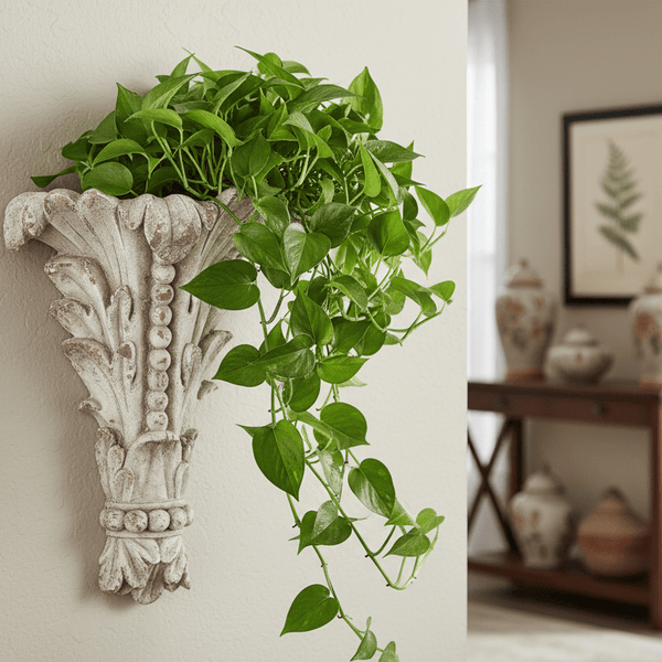 simply Hazel WALL FLOWERPOT STAND AGED WHITE