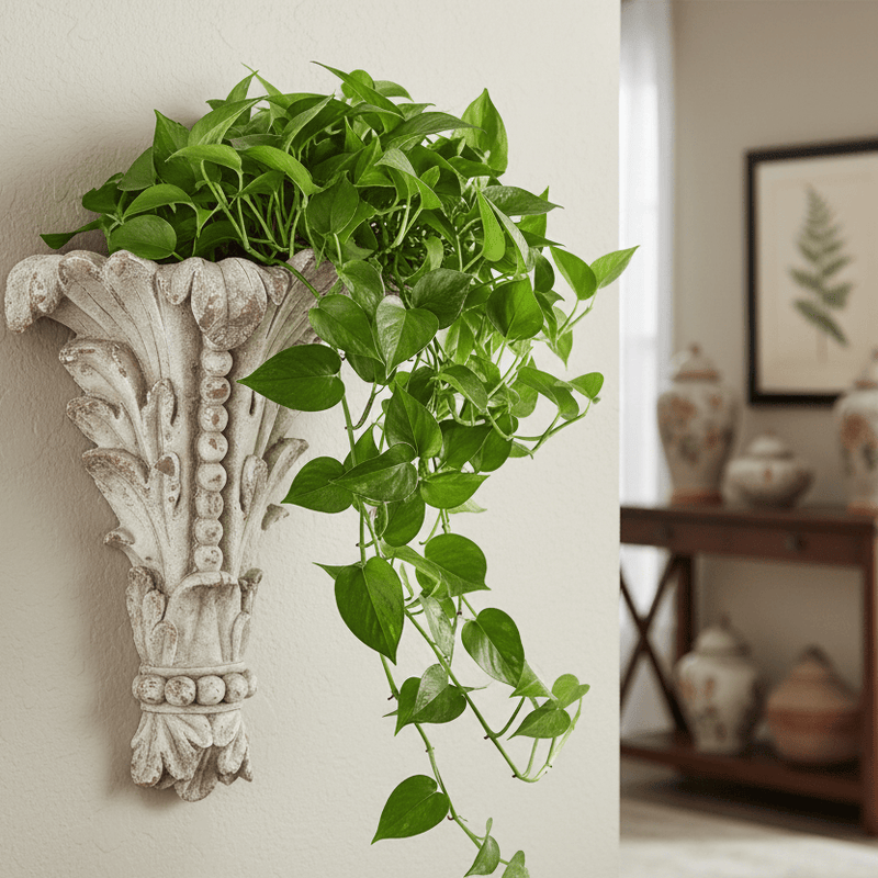 simply Hazel WALL FLOWERPOT STAND AGED WHITE