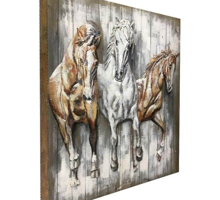 simply HAZEL Handmade Wall Decor Horses 3D Wall Decor - 80X80CM