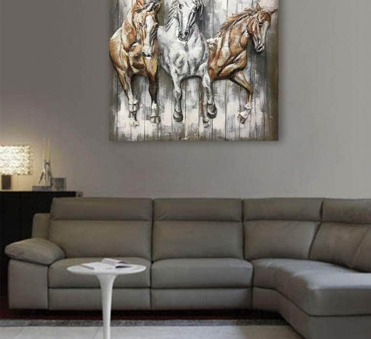 Horses 3D Wall Decor - Handmade 3D Metal Wall Art