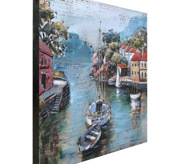 simply HAZEL Handmade Wall Decor Village Harbour 3D Wall Decor - 80X80CM