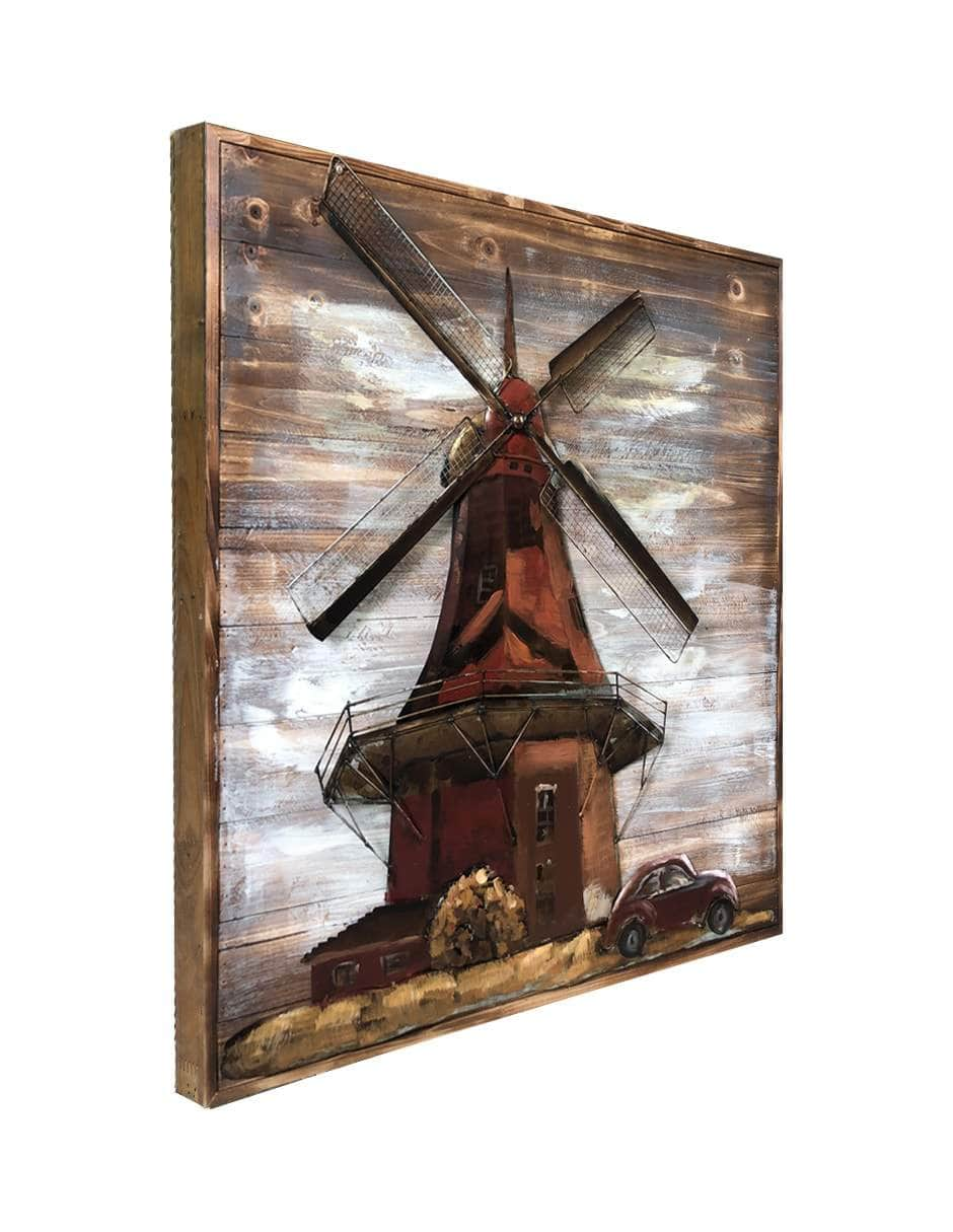 simply HAZEL Handmade Wall Decor Windmill 3D Wall Decor - 80X80CM