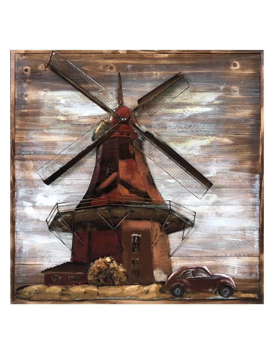 simply HAZEL Handmade Wall Decor Windmill 3D Wall Decor - 80X80CM