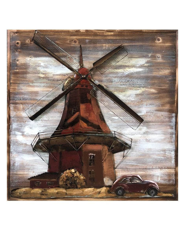 Windmill 3D Wall Decor - Handmade 3D Metal Wall Art