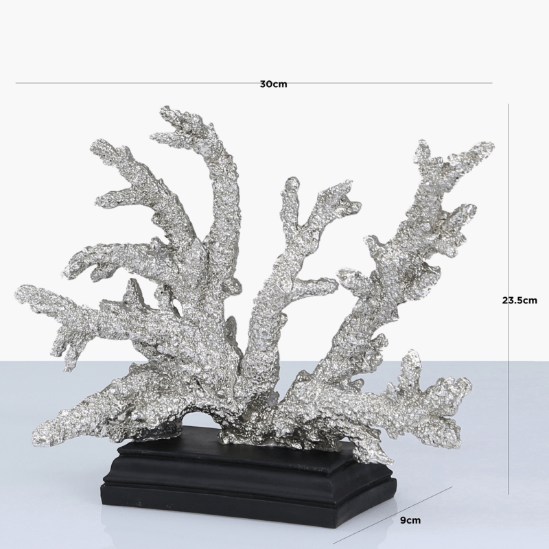 23.5cm Silver And Black Coral Reef Decoration,Interior Design Range,Lina Home,Hazelwood Interiors,IE