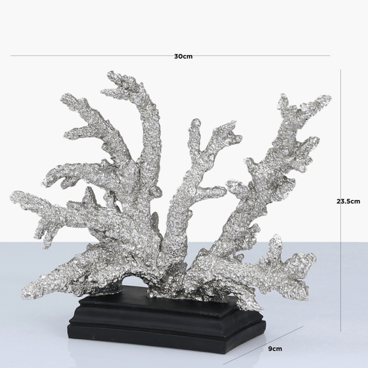 simply HAZEL Interior Design Range 23.5cm Silver And Black Coral Reef Decoration