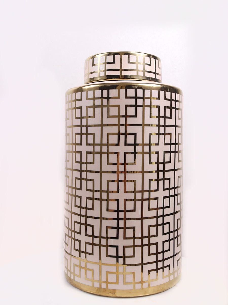 simply HAZEL Interior Design Range 30cm Large Champagne and Gold Ginger Jar