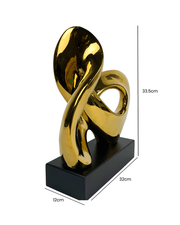 33.5cm Gold Abstract Sculpture