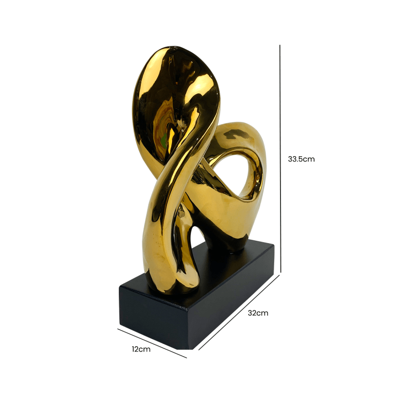 33.5cm Gold Abstract Sculpture