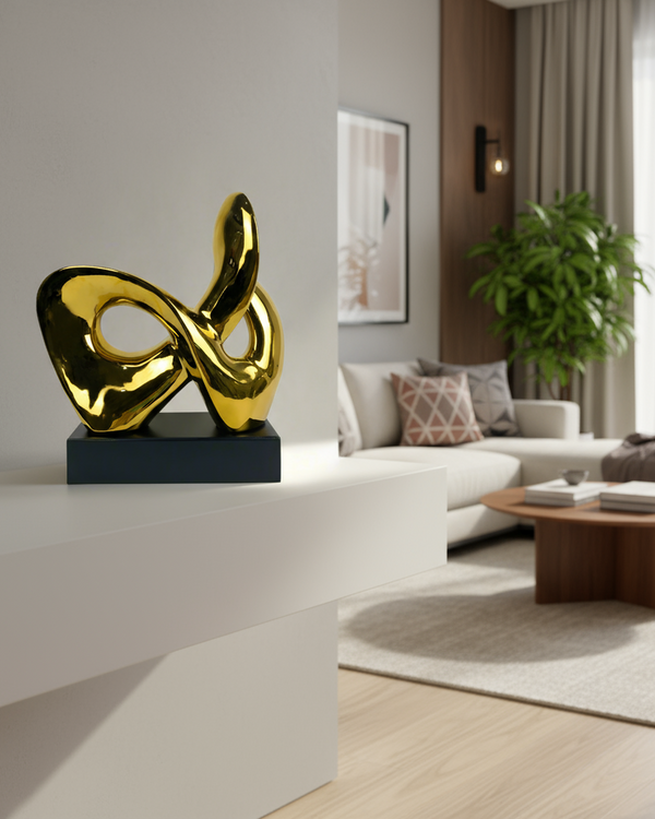33.5cm Gold Abstract Sculpture