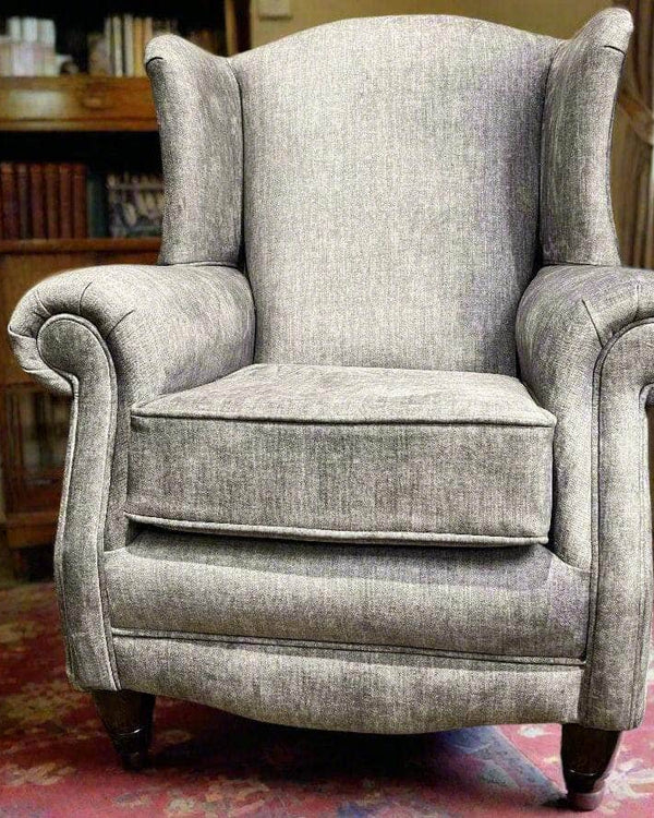 PRINCESS MAYA CUSTOM WINGBACK ARMCHAIR IN GREY by simply Hazel