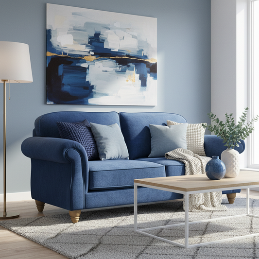 simply HAZEL Irish made Sofa Amy – 2.5 Seat Sofa in Milton New Blue by simply Hazel
